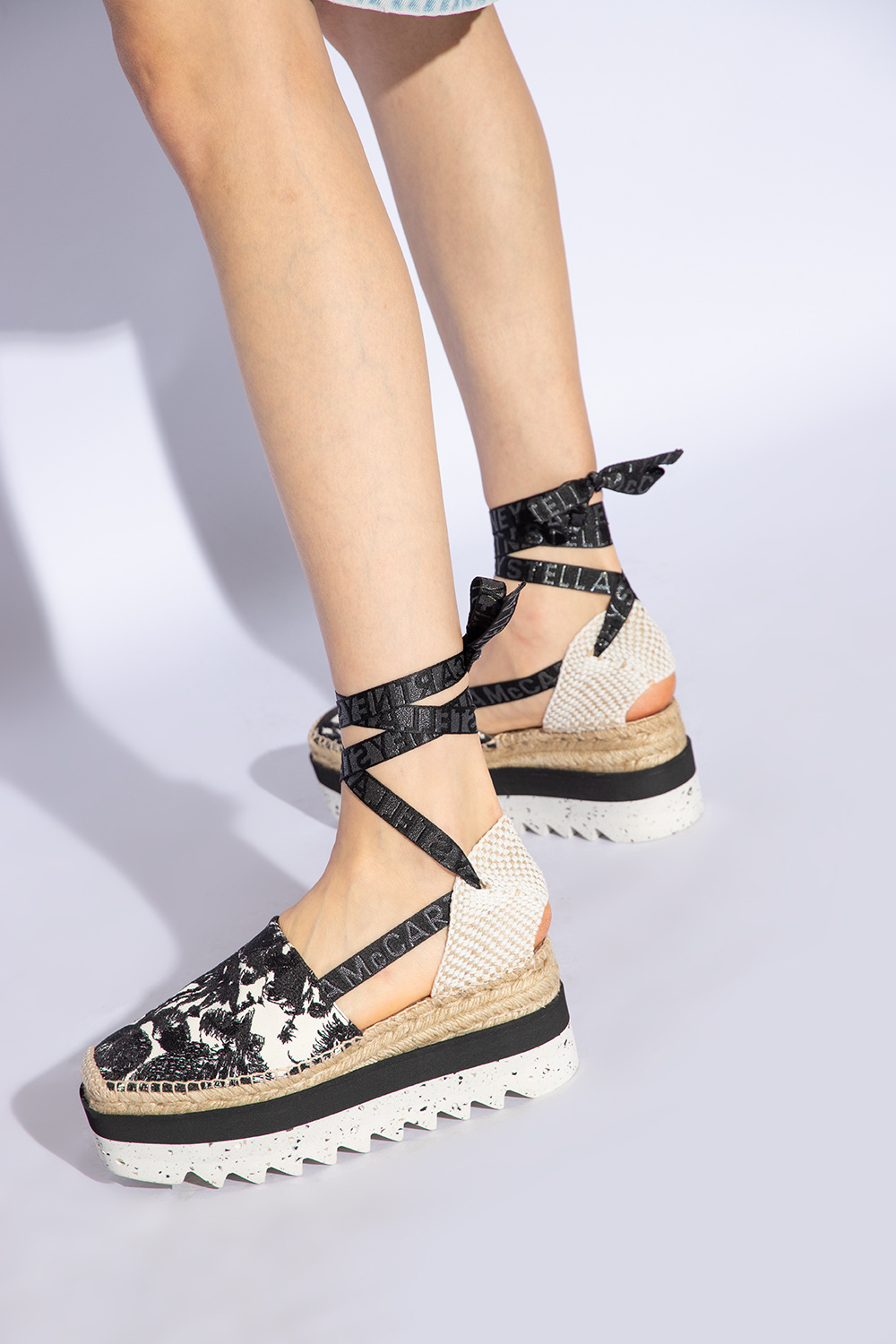 Black 'Gaia' platform espadrilles Stella McCartney